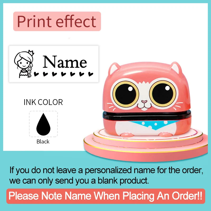 Custom Stamp for Children-Personalized Waterproof Seal Kit with Engraved Names,Ideal for Kindergarten Gift & Multilingual Orders