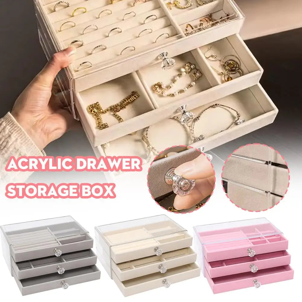 Three-layer Flannel Jewelry Box