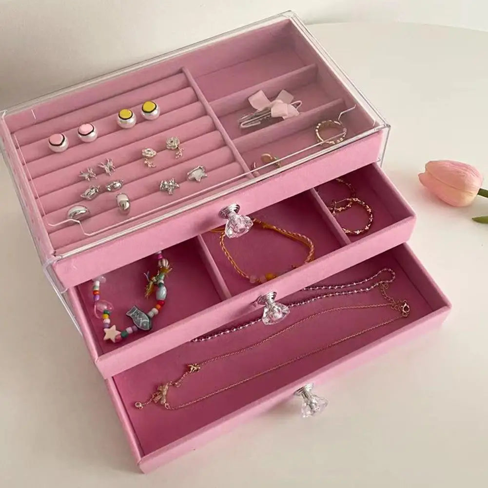 Three-layer Flannel Jewelry Box