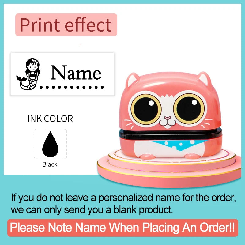 Custom Stamp for Children-Personalized Waterproof Seal Kit with Engraved Names,Ideal for Kindergarten Gift & Multilingual Orders